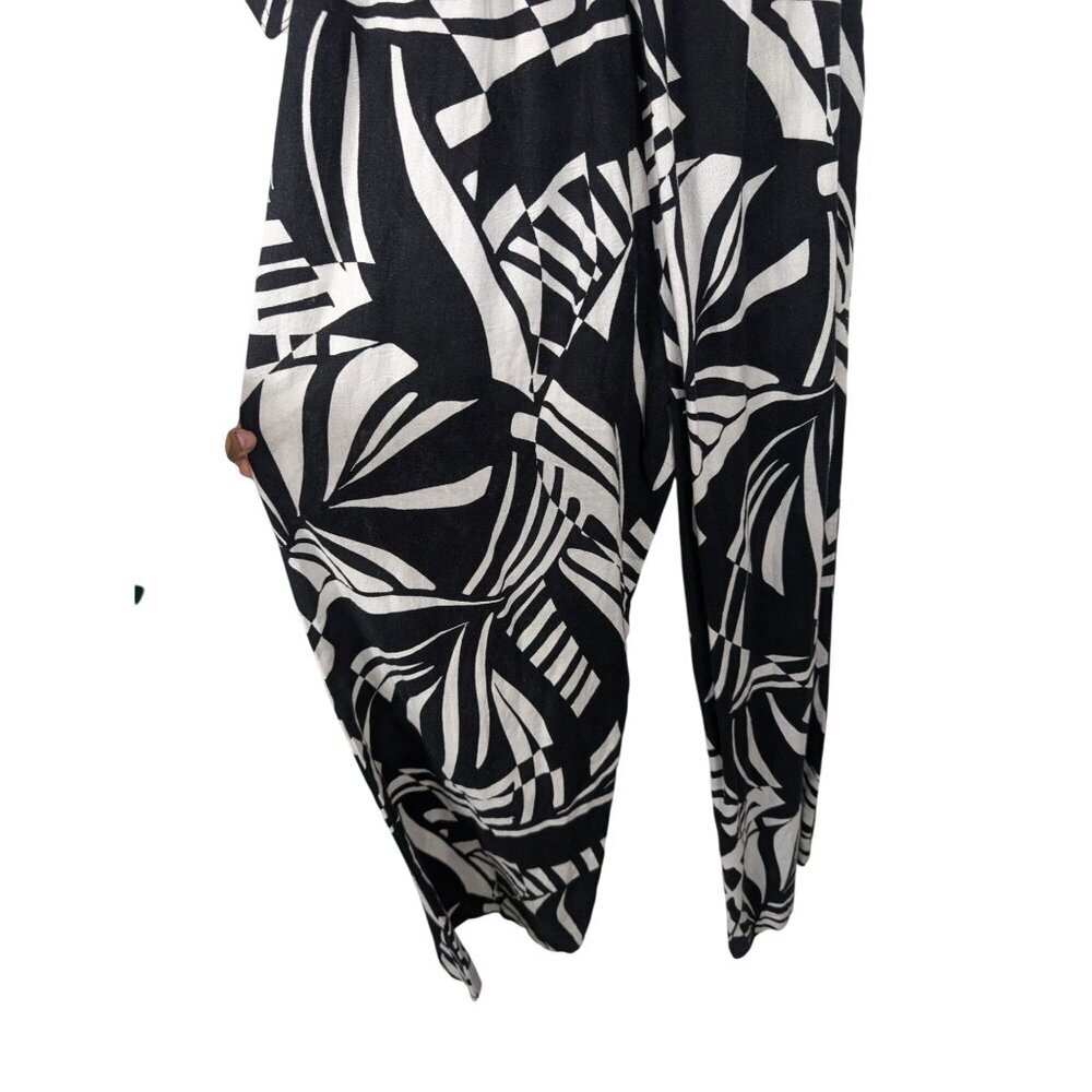 TAHARI Linen Blend Belted Jumpsuit Comfort Relaxed Leisure 4 NEW - Picture 11 of 13